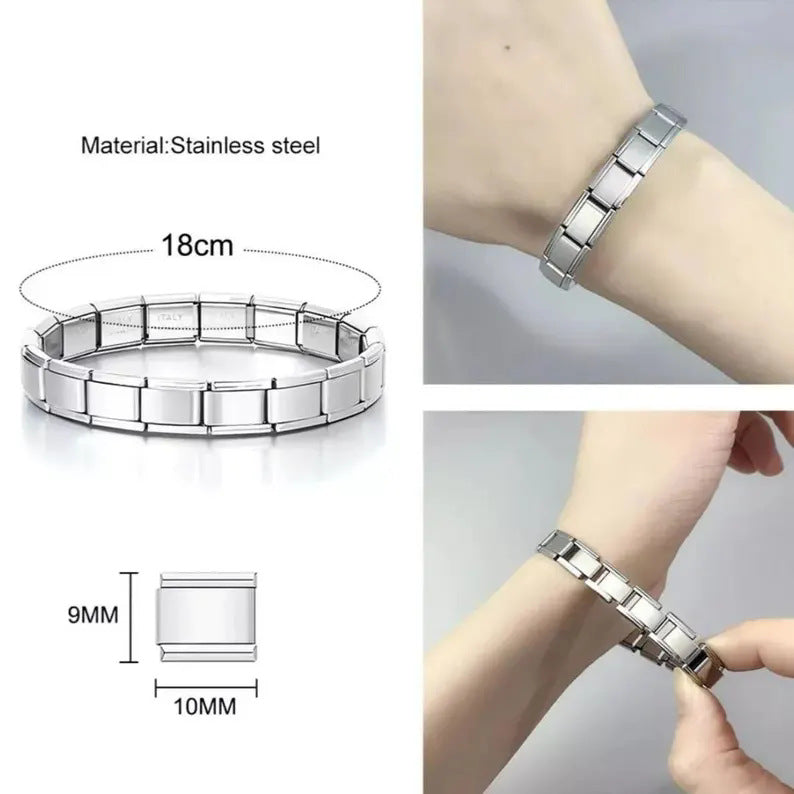 Steel Italian Module Can Be Random Combination Spliced Bracelet