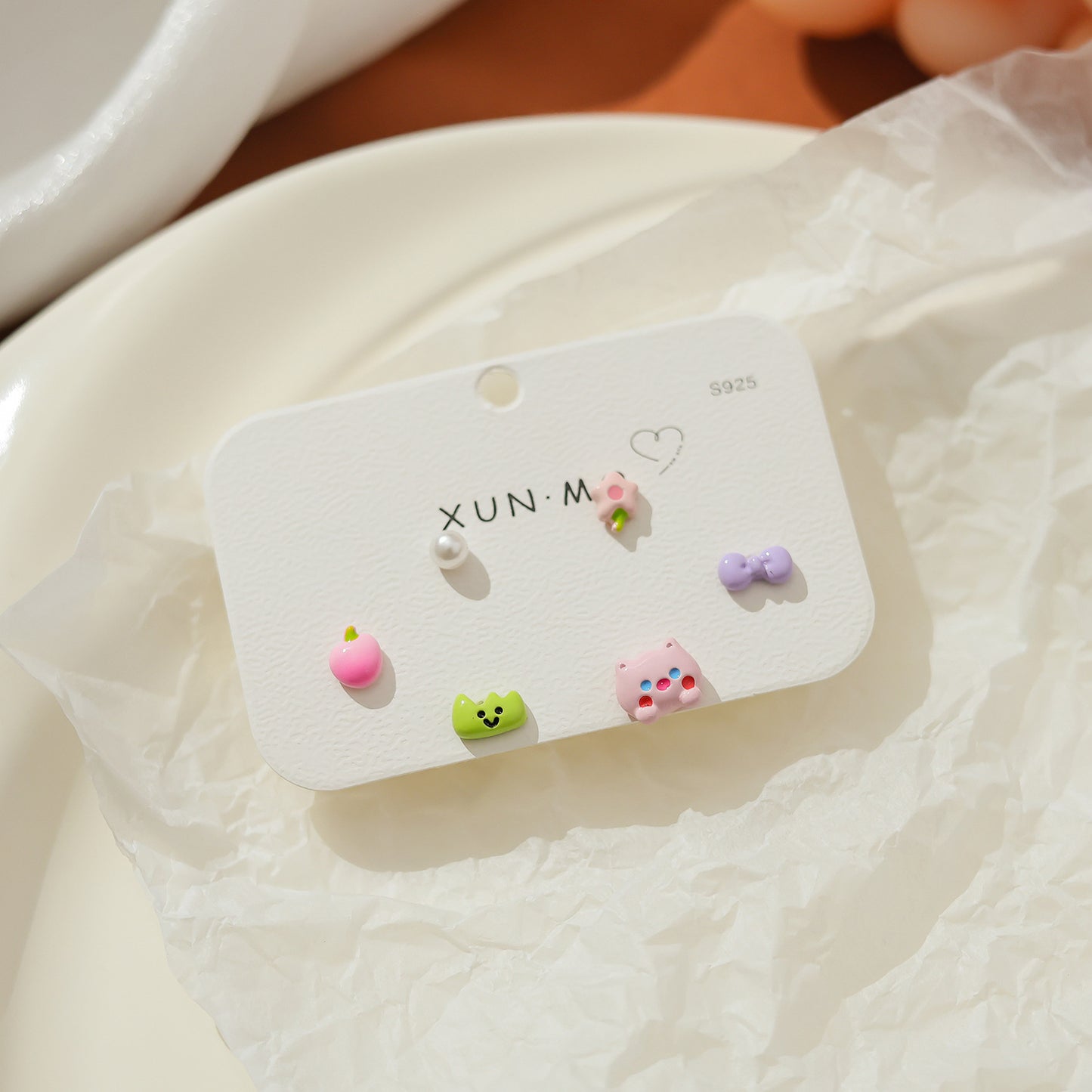 Children's Cute Sier Female Personality Small Animal Earrings