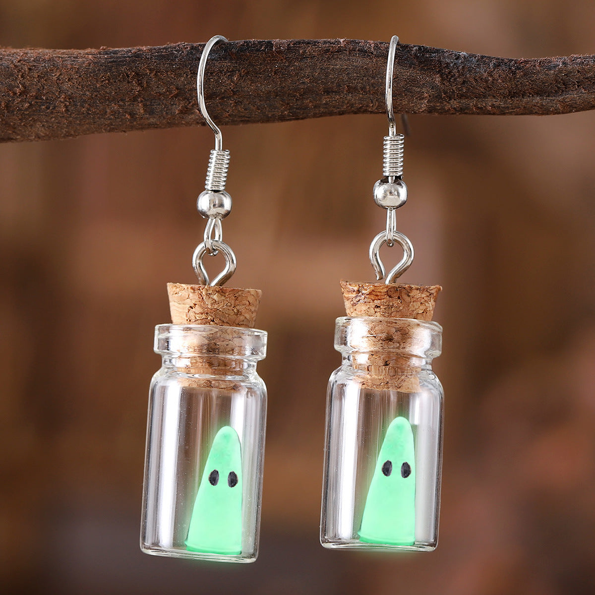 Women's Luminous Ghost Charm Small For Glowing Earrings