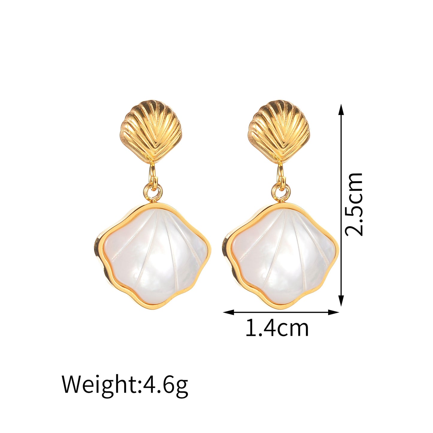 Women's Fashion Trend Stainless Steel Starfish Pearl Opening Exaggerated Design Rings