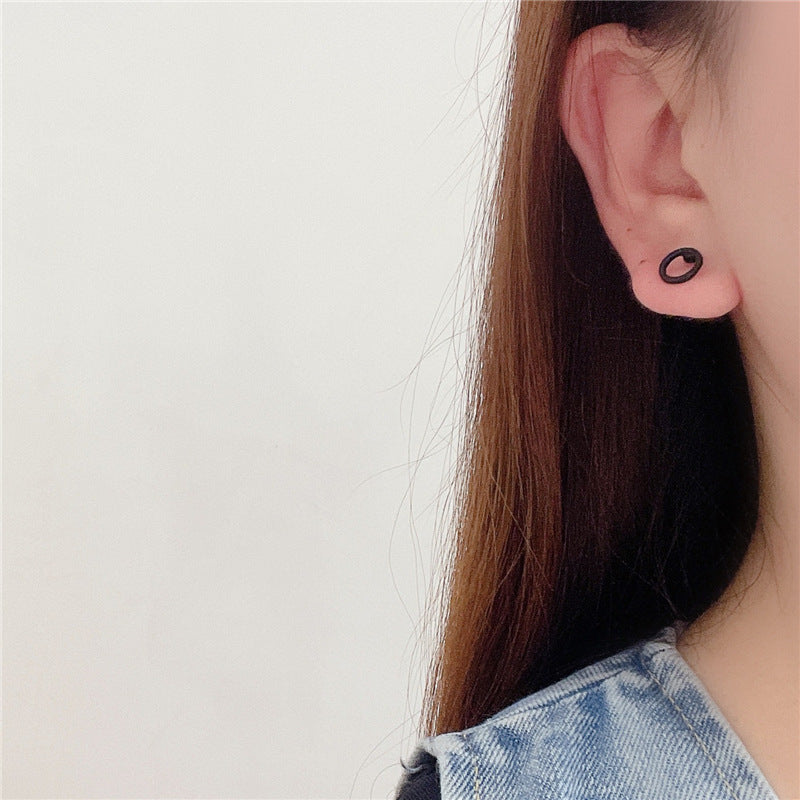 Sweet Cool Unisex Black High-grade Geometric Earrings