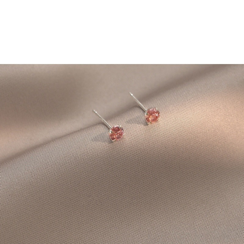 Women's Sterling Sier Pink Diamond Grade Zircon Earrings