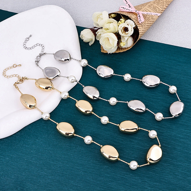 Women's Metal Irregular Shaped Stone Light Luxury Trendy Necklaces