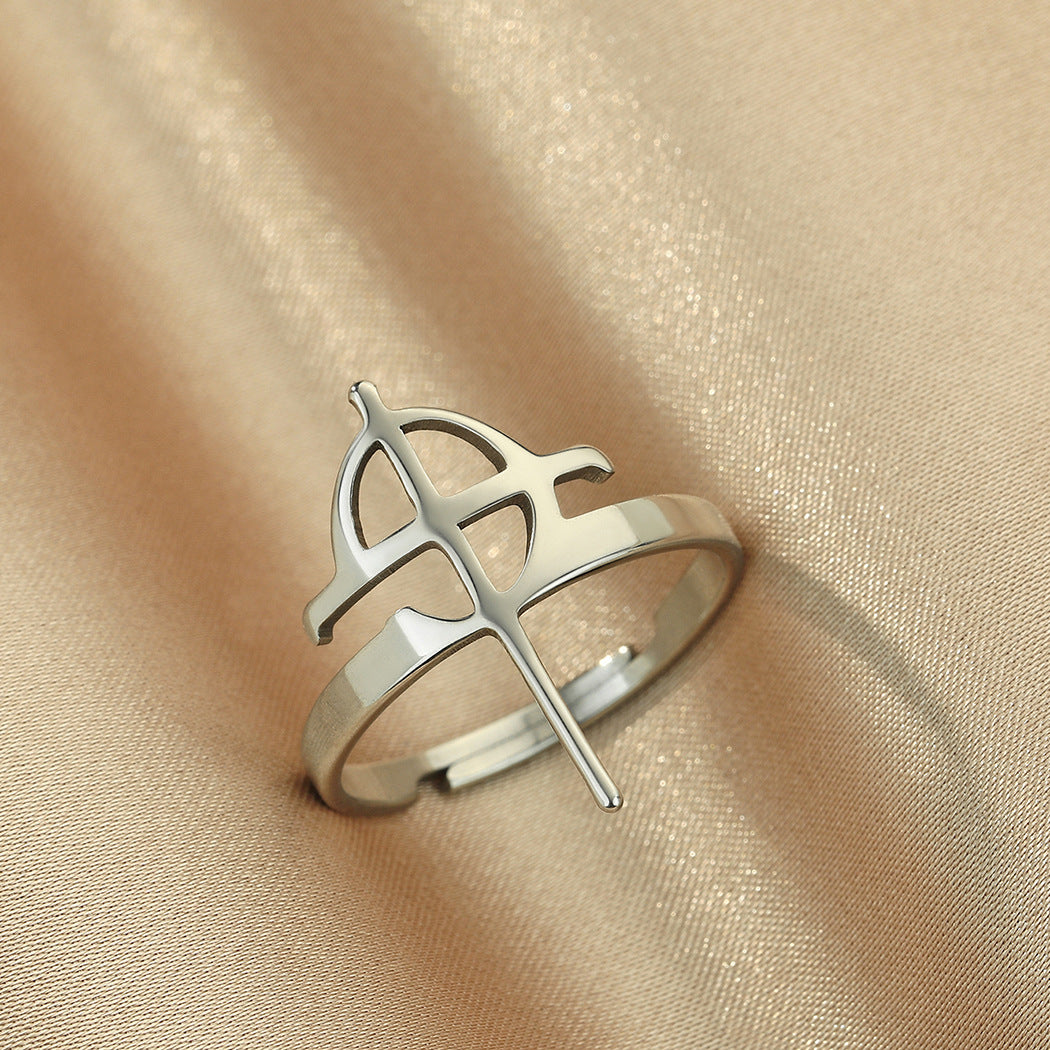 Women's & Men's Stainless Steel Gothic Hip Hop Geometric Cross Rings