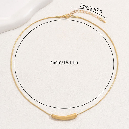 Style Curved Metal Design Female Personality Trendy Necklaces