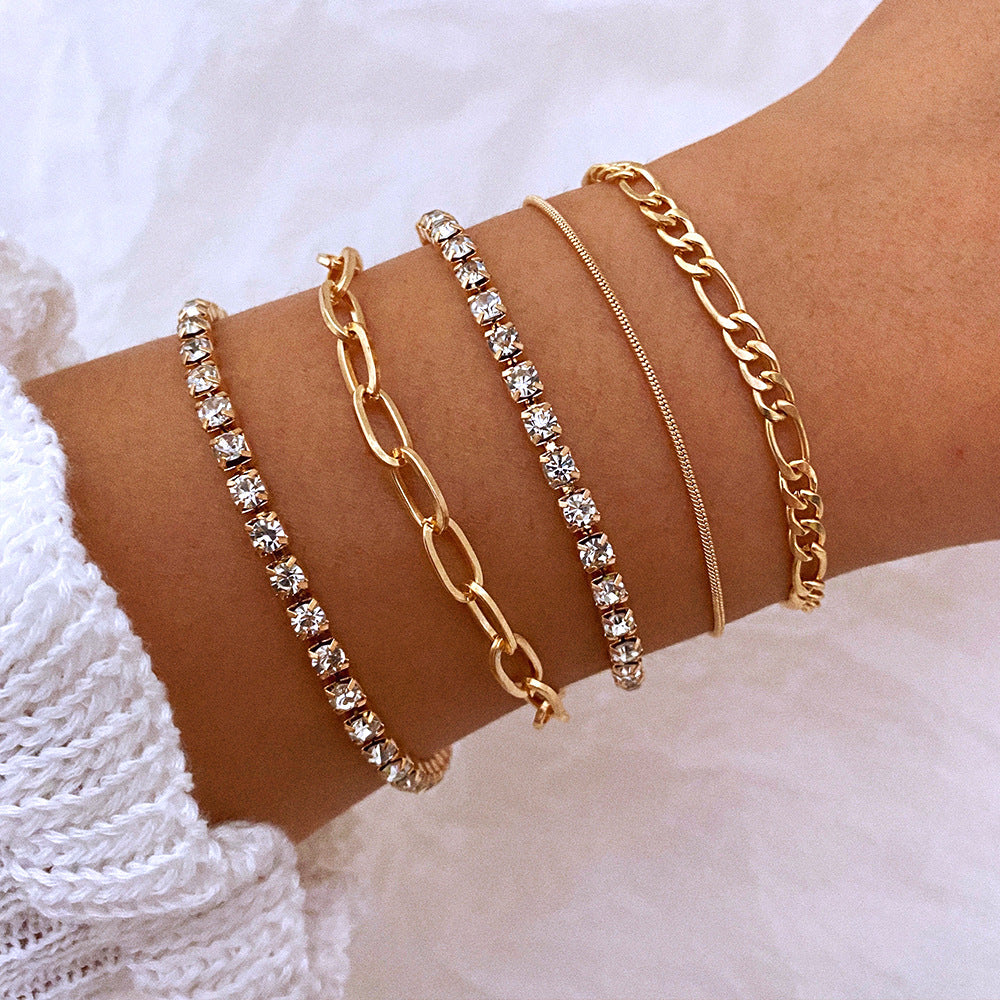 Retro Simple Metal Cross Chain Hip Bracelets