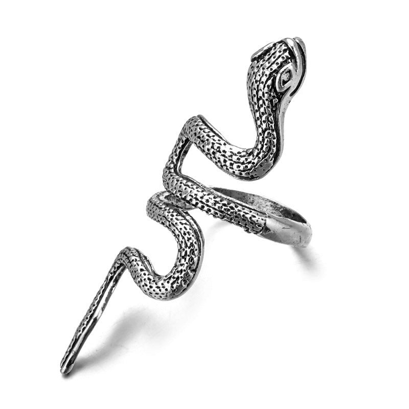 Open Snake Exaggerated Snake-shaped Punk Multiple Rings