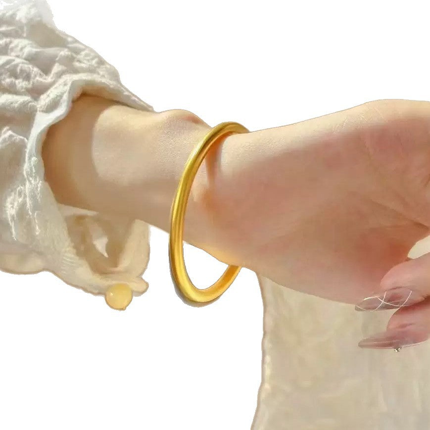 Gold Shop Solid Alluvial Heritage Frosted Simple Bracelet
