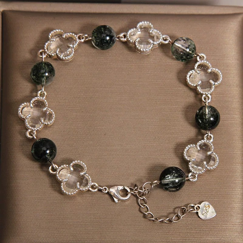 Agate Female Light Luxury Minority Exquisite Four-leaf Clover Bracelet