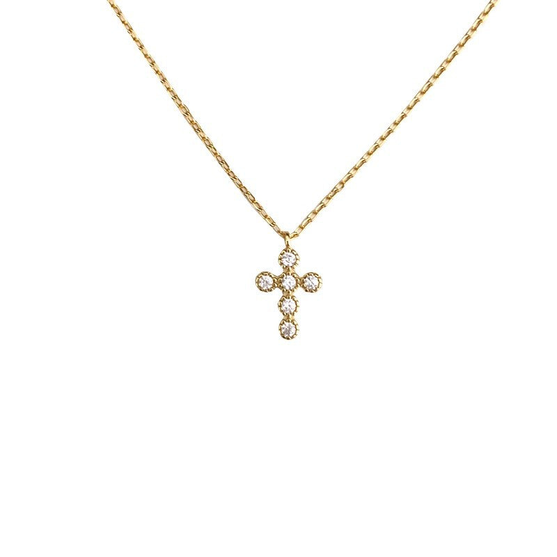 Women's Rhinestone Cross For Simple Compact Exquisite High-grade Necklace