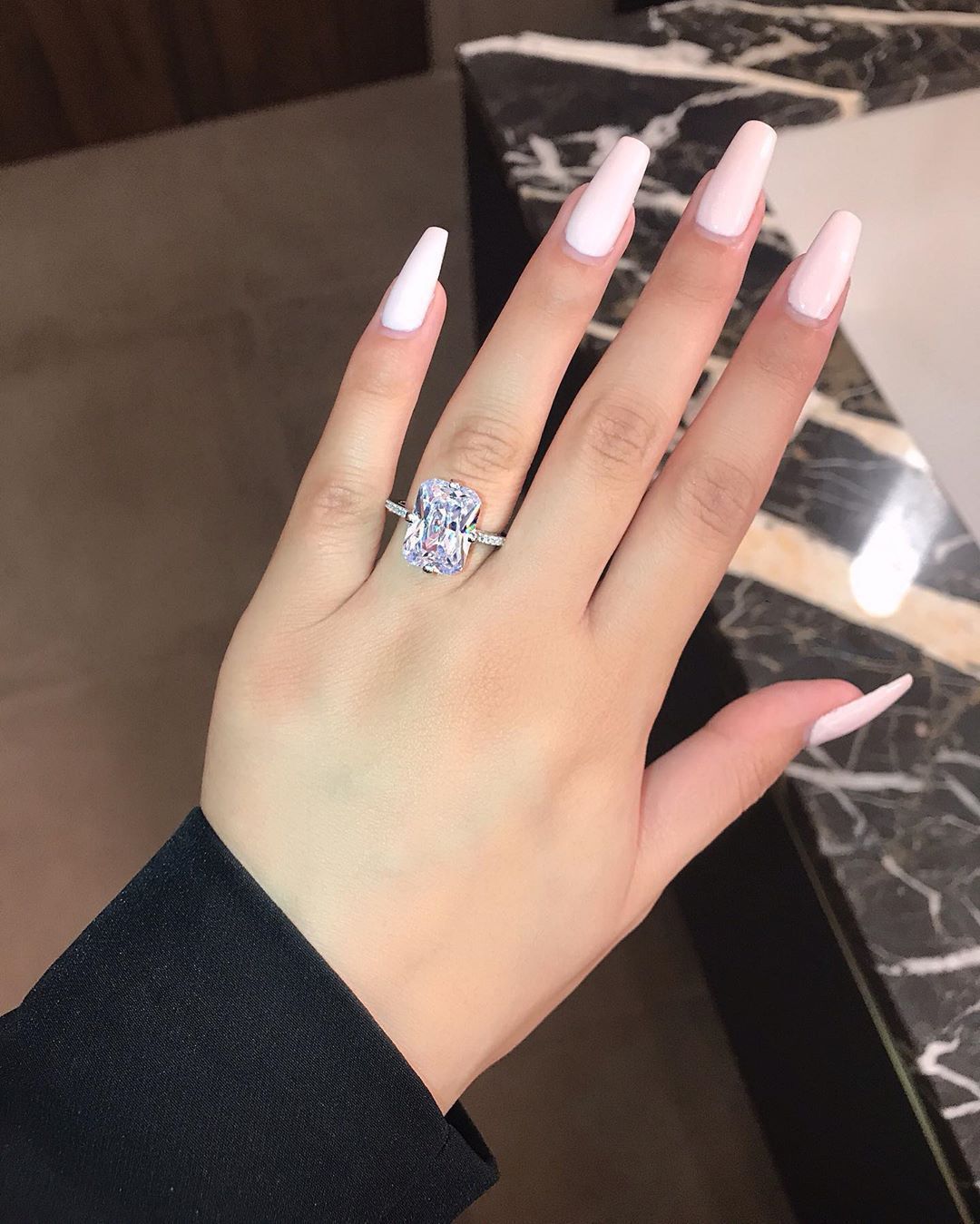 Engagement Proposal Princess Square Diamond Electroplated Rings