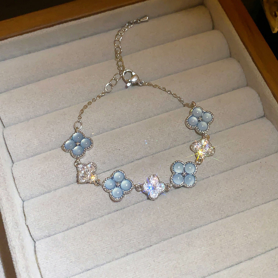 Irregular Square Flower Heart Water Drops Light Luxury High Bracelet