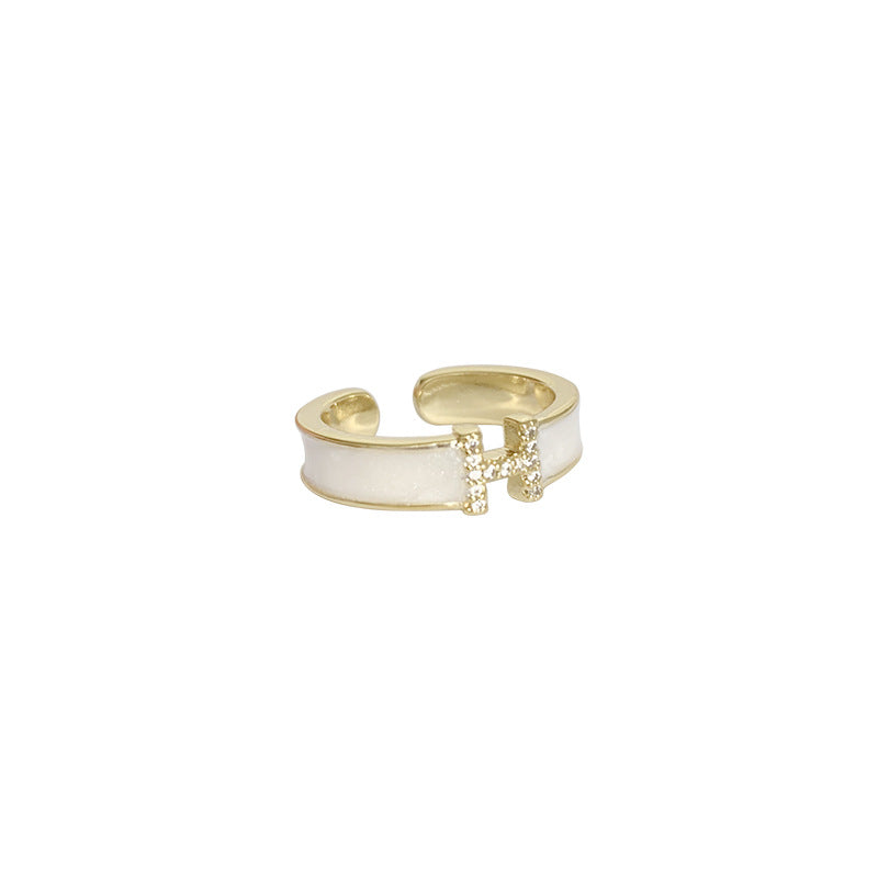 Gold-plated Letter Female Light Luxury Minority Design Rings