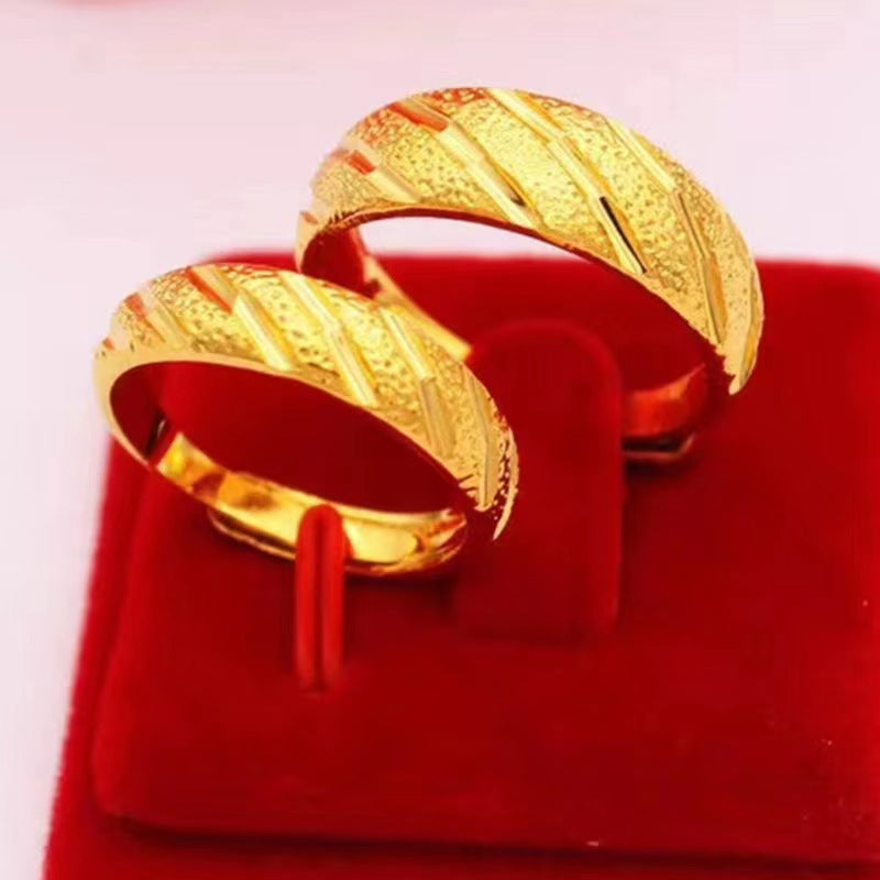 Women's Starry Sky Couple Brass Gold-plated Glossy Retro Rings