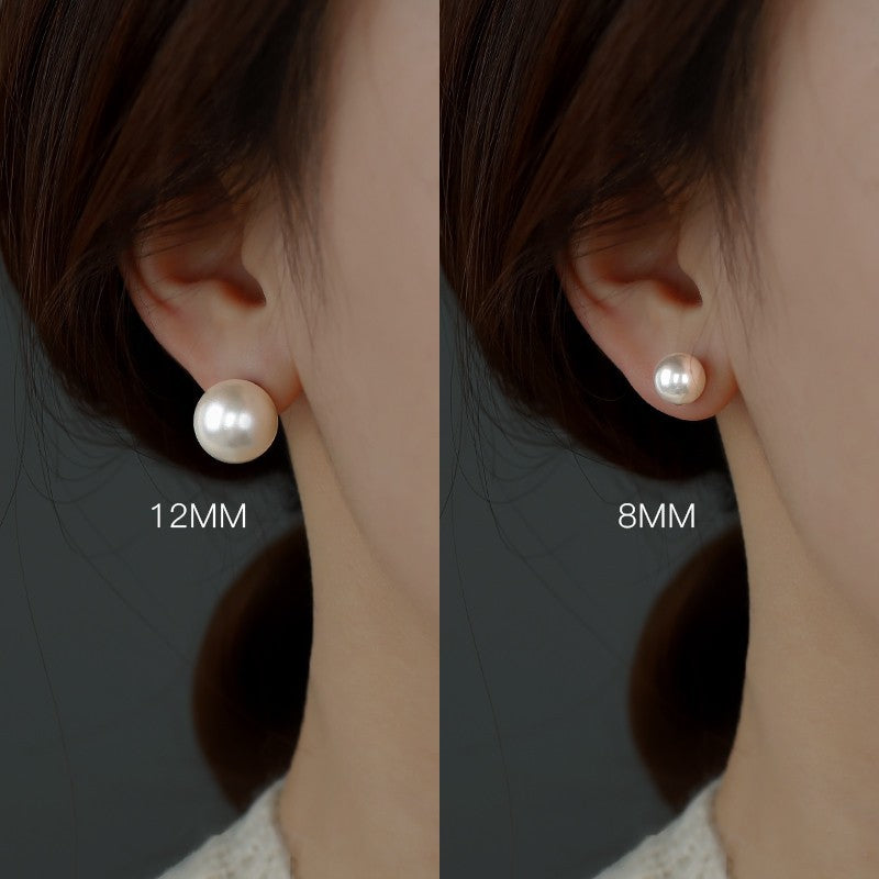 Women's Pearl Ear Female Sier Simple High-grade Light Earrings