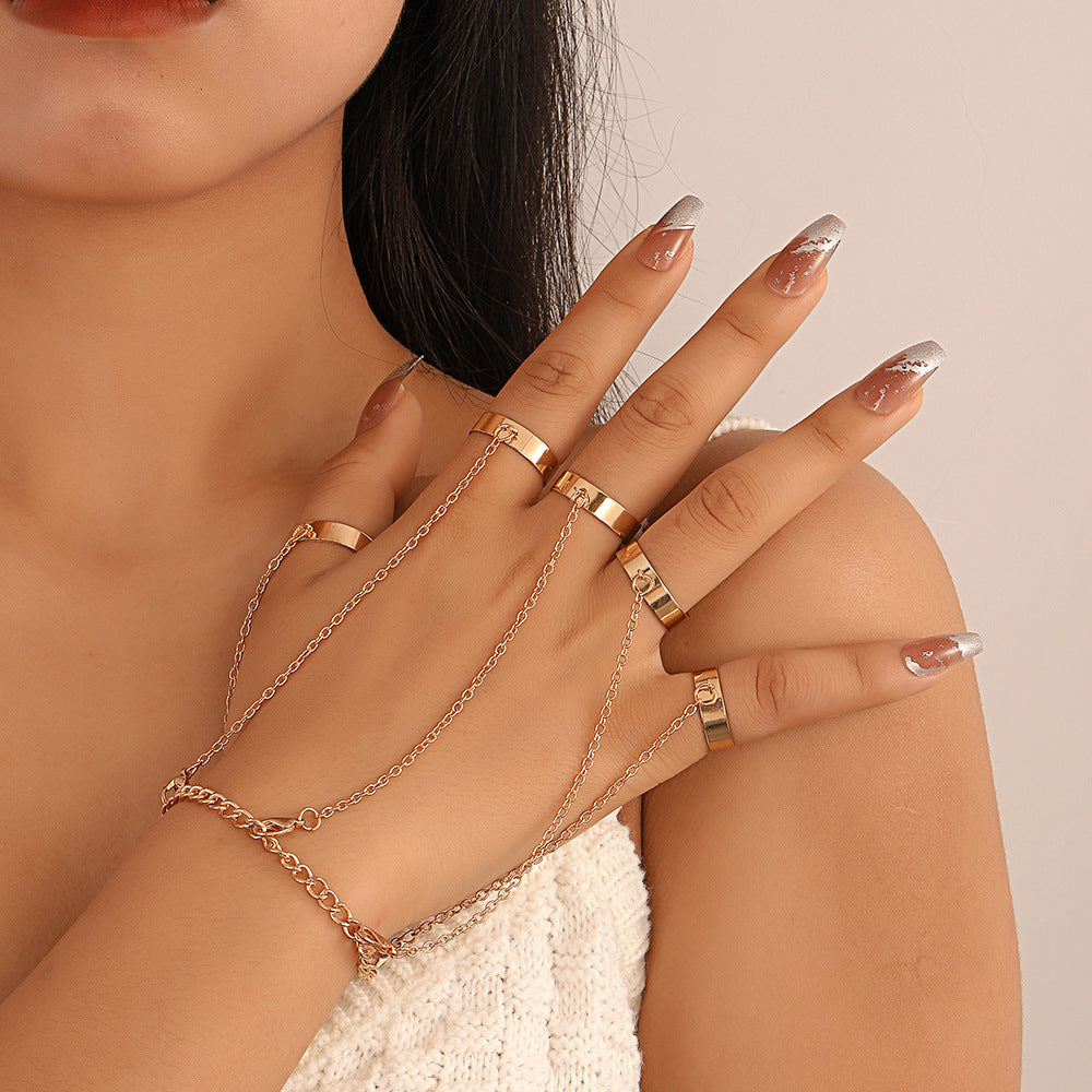 Butterfly Love Pearl Finger Hip Hop Exaggerated Bracelets