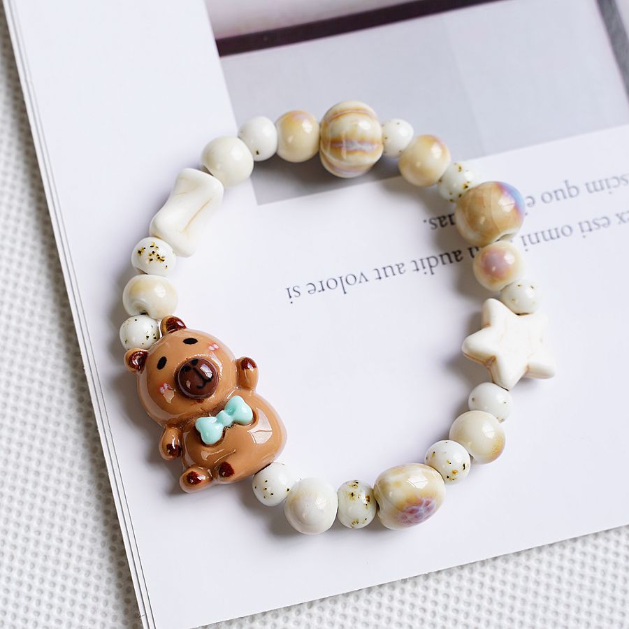 Ceramic Cute Resin Bear Small Animal Bracelets