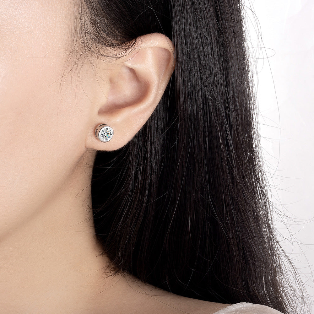 Korean Style Classic Round Bubble Small Refined Zircon Earrings