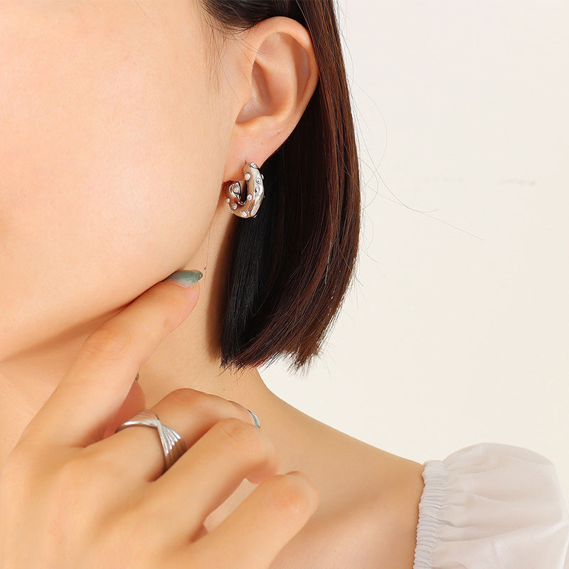 Zircon Inlaid Shaped Does Not Fade Earrings