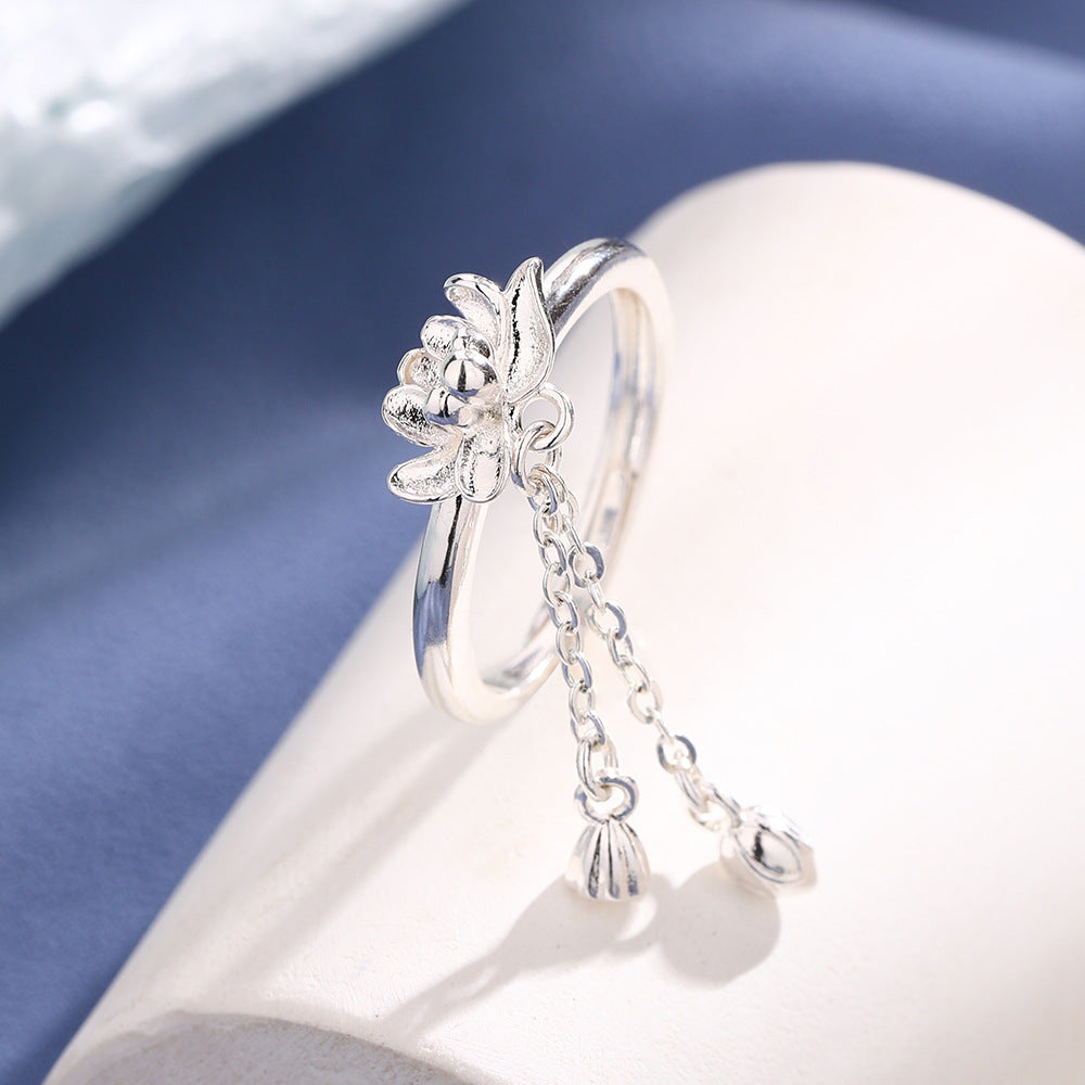 Chain Tassel Seedpod Bud For Girlfriend Rings