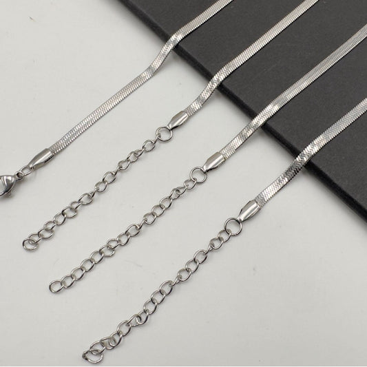Stainless Steel Blade Chain Flat Snake Necklaces