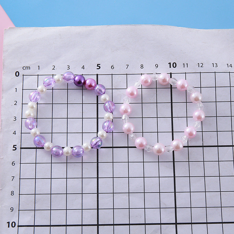 Cute Cartoon Transparent Beads Imitation Pearl Bracelets