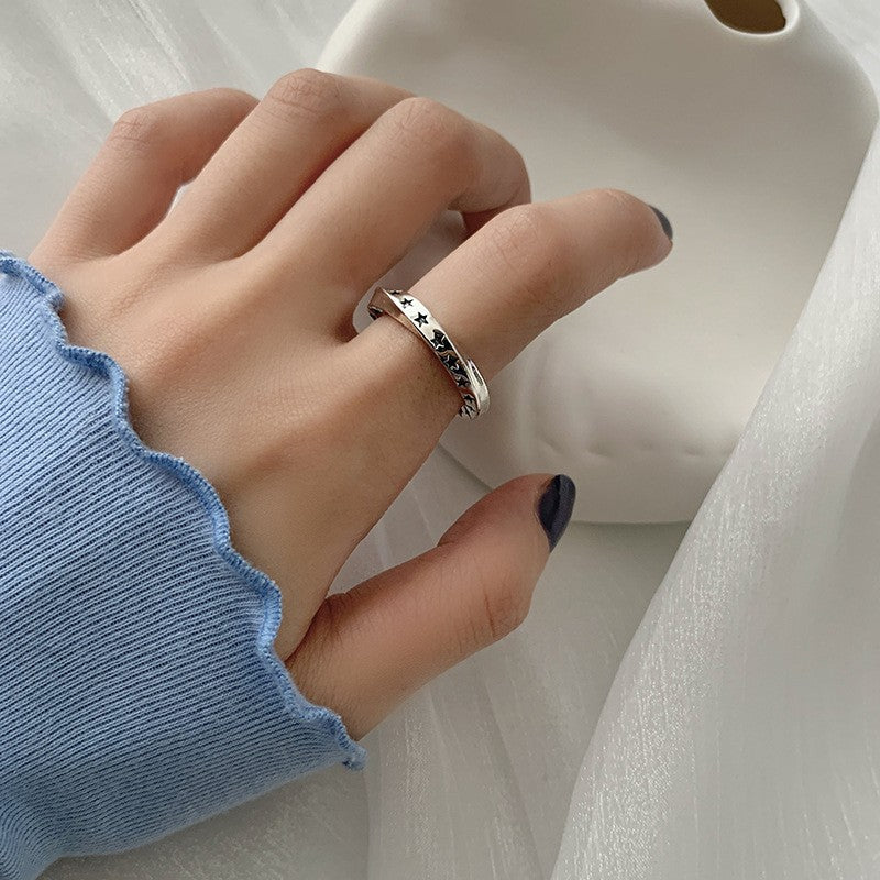 Women's Light Luxury Minority Design Pearl Unique Cross Index Finger Rings