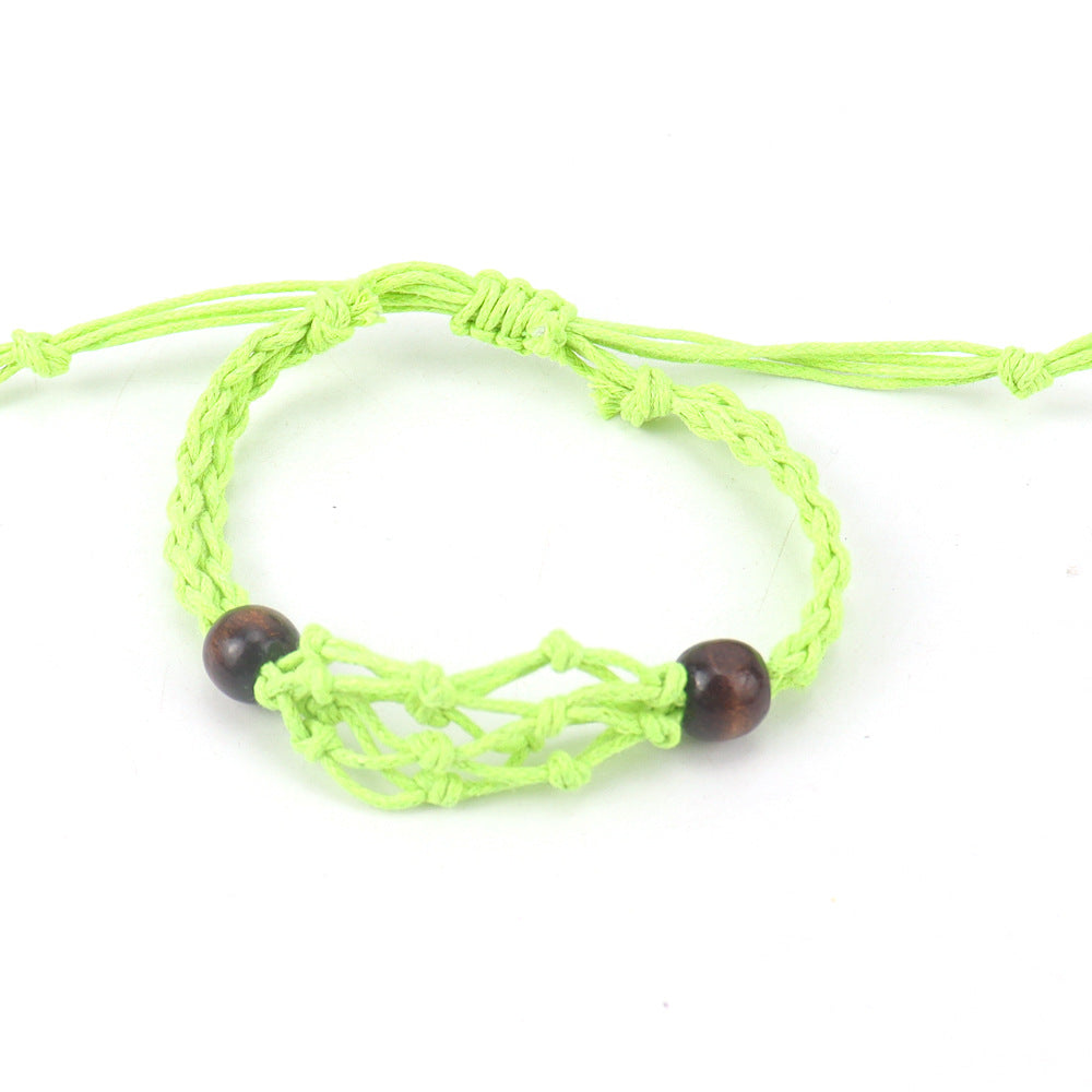 Hand-woven Net Pocket Wrist Adjustable Telescopic Bracelets