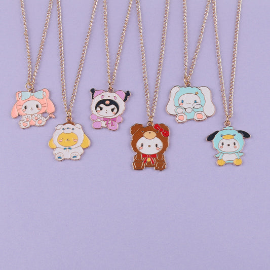 Cute Cartoon Simple Clow Oil Dripping Necklaces