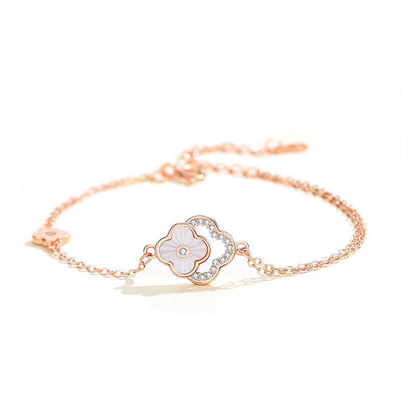 Summer Clover Sterling Sier Style Light Luxury Bracelets