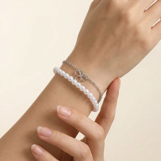 Women's Style Bow Pearl Light Luxury Minority Exquisite High Bracelet