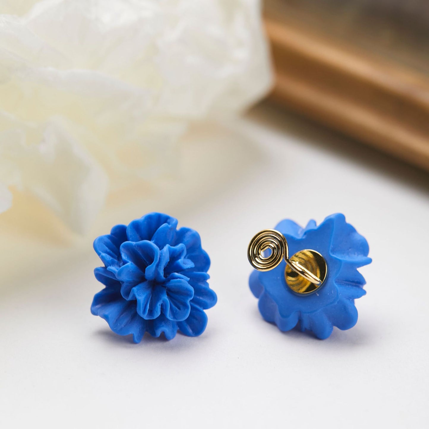 Pleated Flower Personalized Female Fashion Style High Sense Earrings