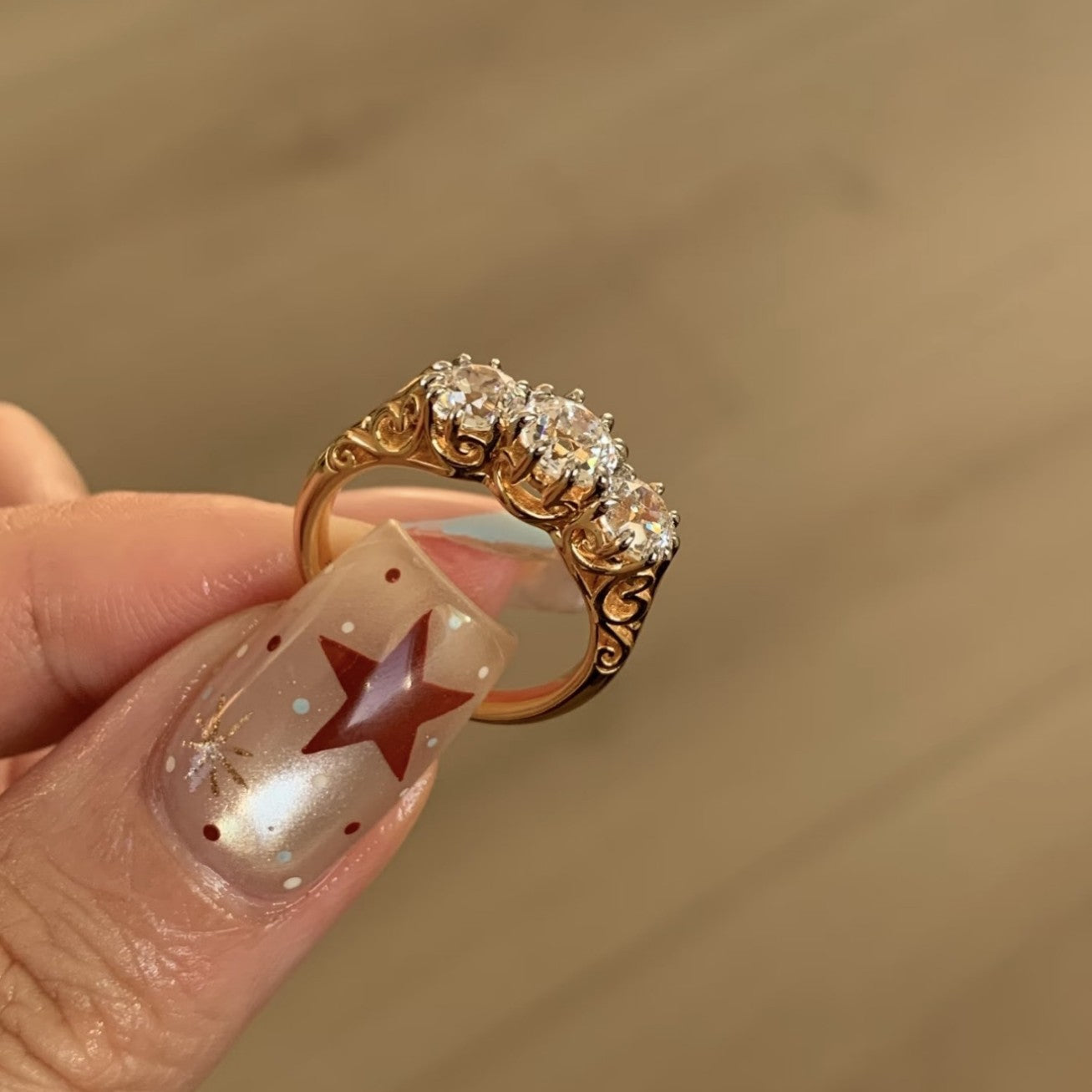 Women's Three Stone For Temperament Entry Lux Niche Ring