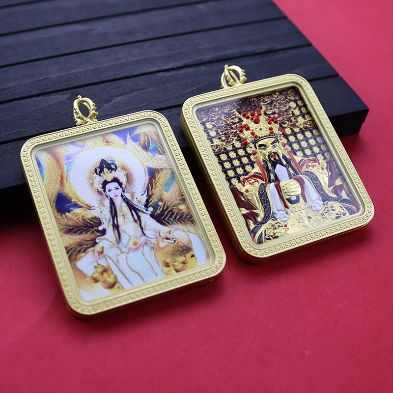 Three-dimensional Five-master Hand Painted Golden Outline Black Gold Pendants