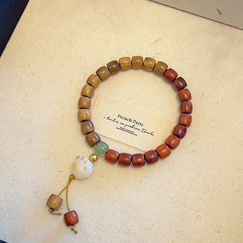 Women's & Men's Retro Ethnic Style Agate Ox Bone Rosary Bracelet