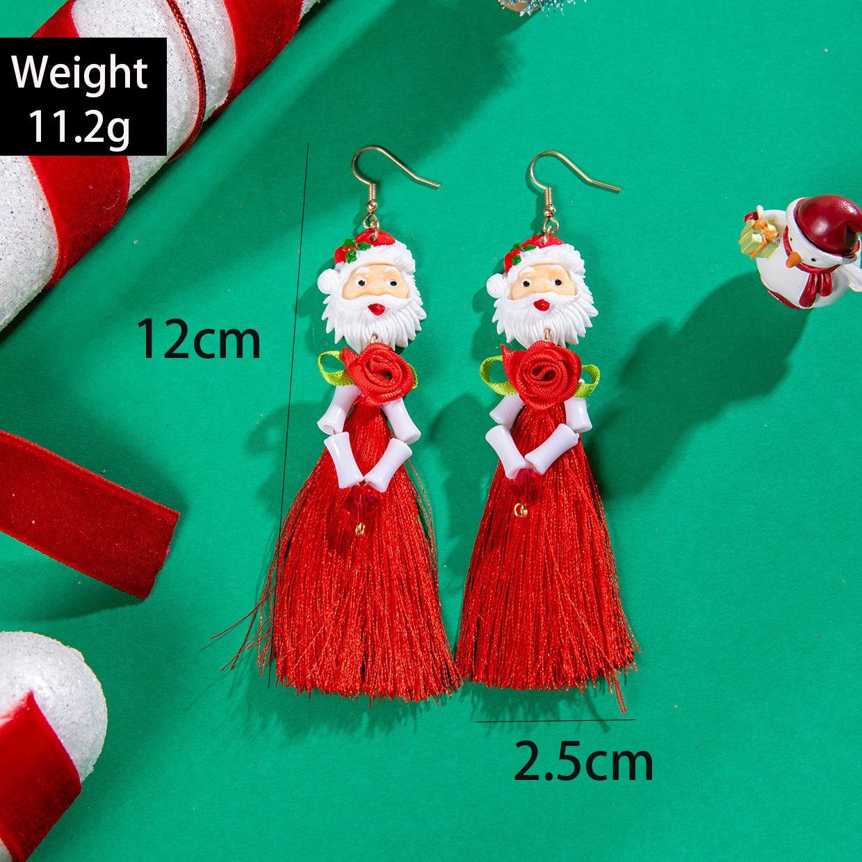 Women's Christmas Tree Bowknot Colorful Garland Unique Earrings