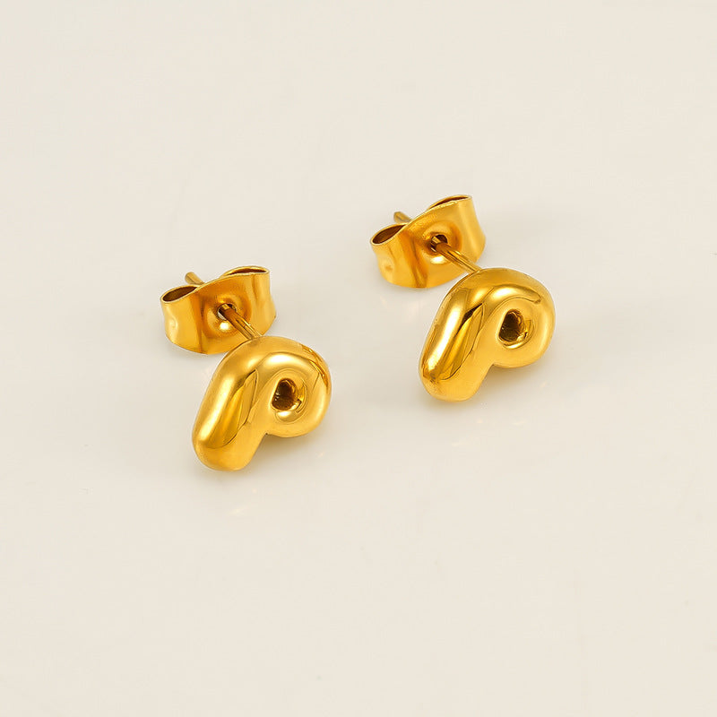 Women's Elegant Titanium Steel Stainless Gold-plated Mini Earrings