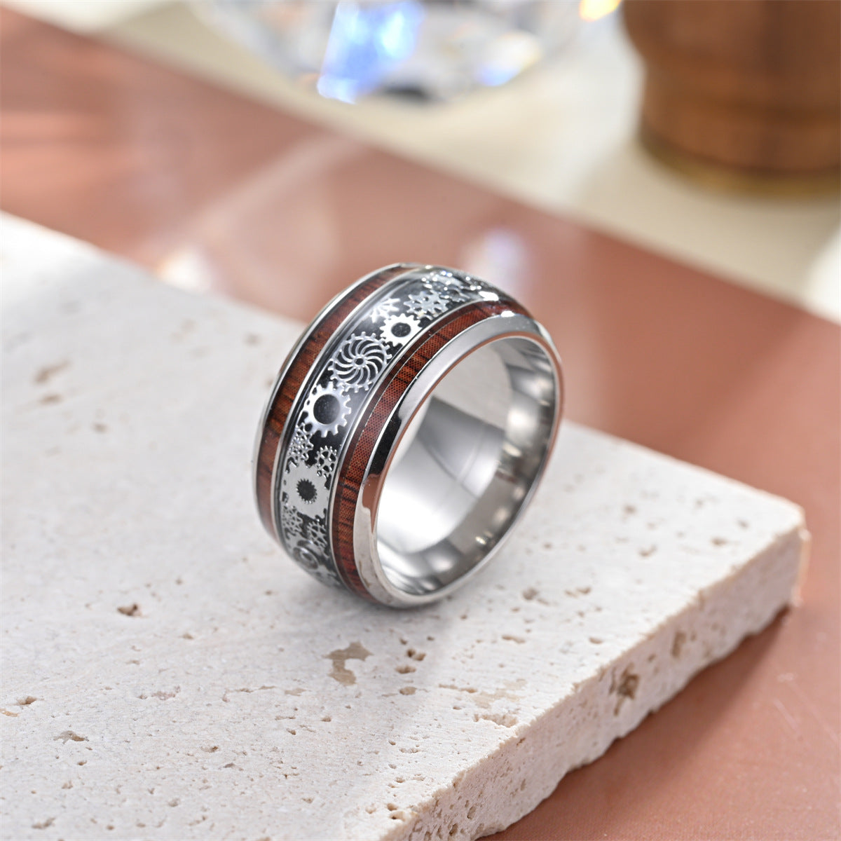 Men's Gear Titanium Steel Domineering Personalized Source Rings