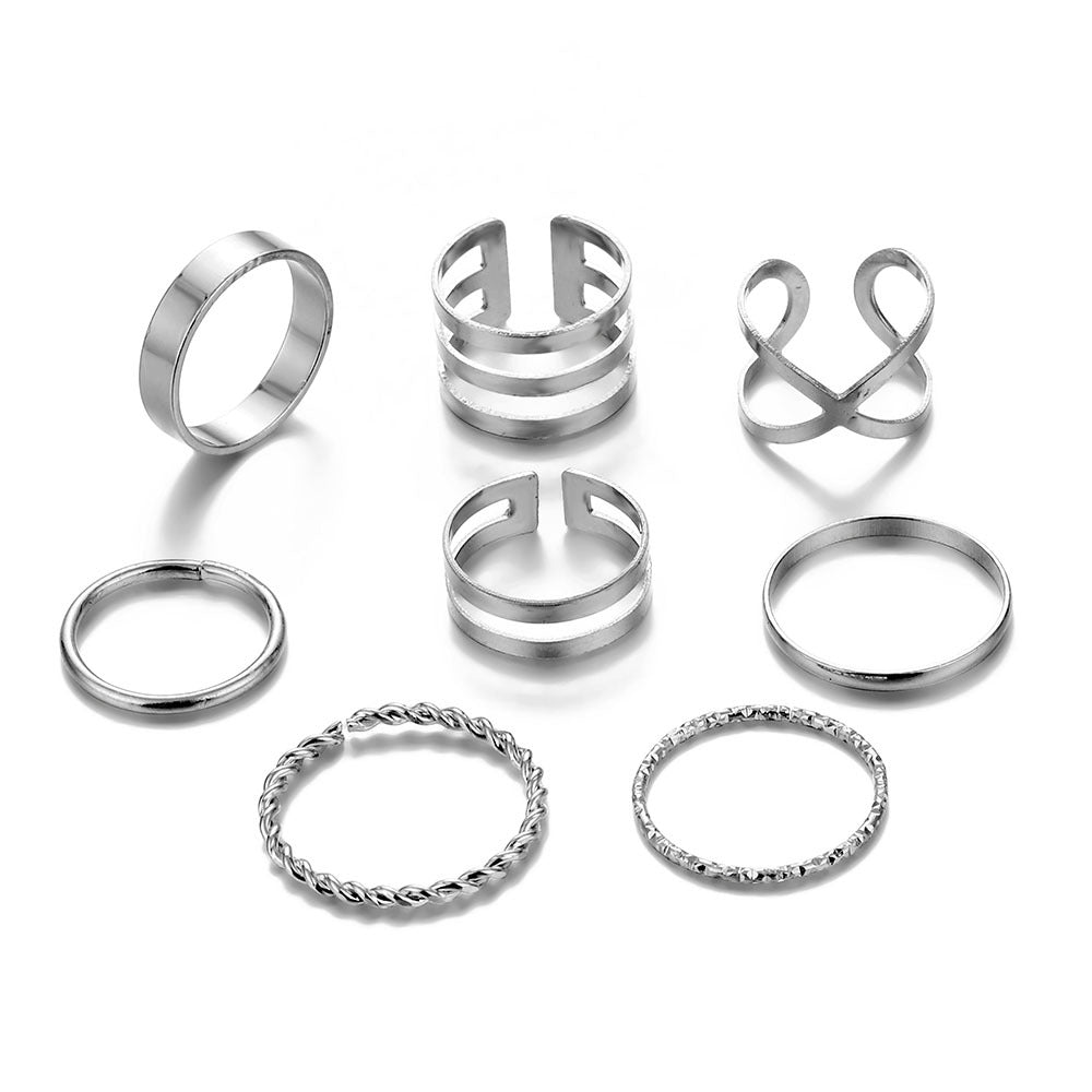 Twist Thread Plain Set Cross Opening Rings