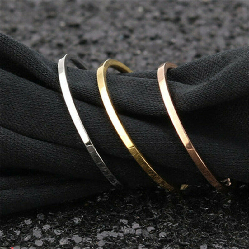 Women's Titanium Steel Simple Glossy Fine Circle Rings