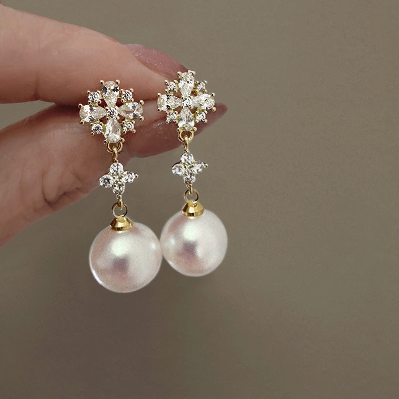 Pearl For Light Luxury Temperament High-grade Earrings