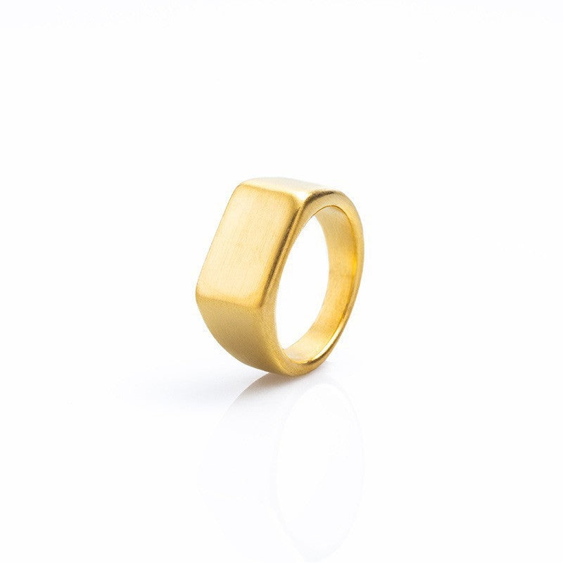 Women's & Men's Titanium Steel Casting Geometric Glossy Stainless Rings