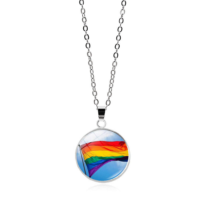 Rainbow Striped Love Female Versatile Gay Necklaces