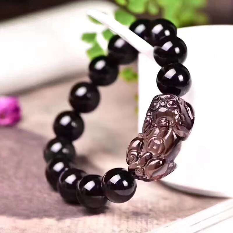 Women's & Men's Mantra Pi Icy Obsidian Double-headed Ornament Bracelets