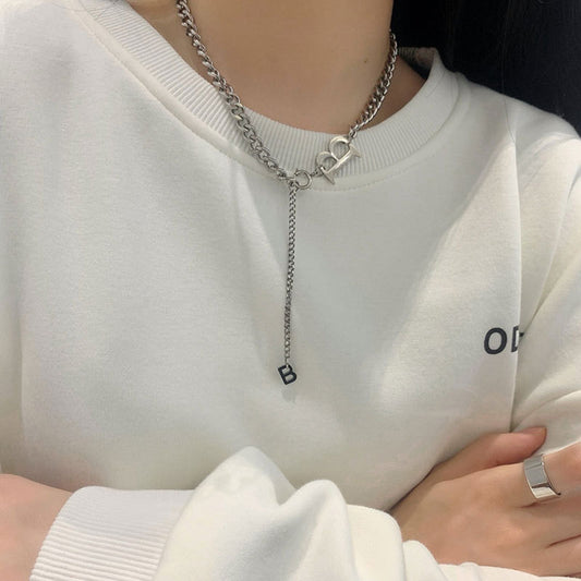 Female Sier Vintage Stylish Simple Short Necklaces