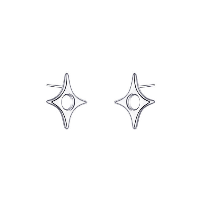 Simple High-grade Asymmetric Four Stars Design Earrings