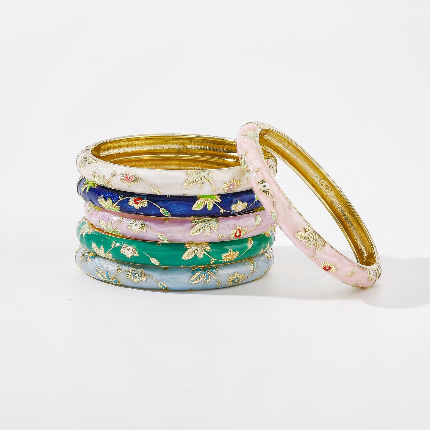 Old Zinc Alloy Imperial Palace Tourist Souvenir Enamel Bracelets