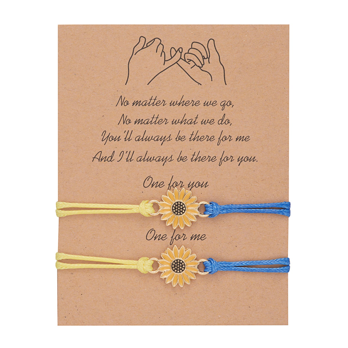 Ukraine Yellow Blue Two Pack Sunflower Daisy Wax Line Bracelets