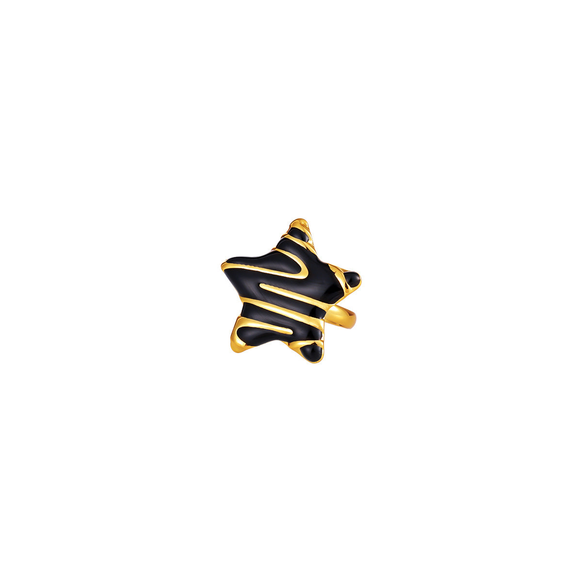Oil Dripping Stainless Steel Leaves Five-pointed Rings