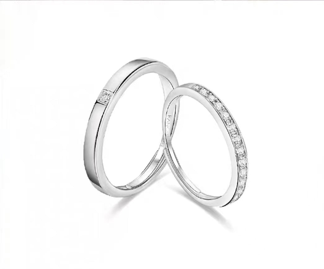 Women's & Men's Fan Home With Female Mobius Couple Fashion Simple Opening Rings